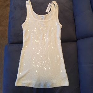 Whit sequin tank